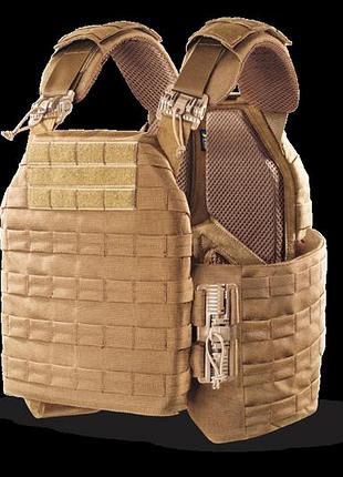 Тактична плитоноска/тактичний жилет plate carrier зі швидким скиданням u-win protect, колір койот