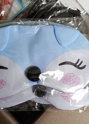 Маска для сну білка блакитна, пов'язка для сну