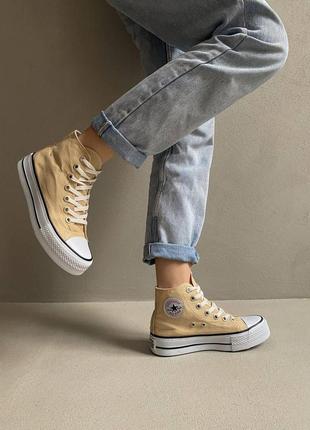 Кеды женские converse chack taylor beige конверс