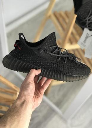 Мужские кроссовки  adidas yeezy boost 350 v2 black static  full reflective2 фото