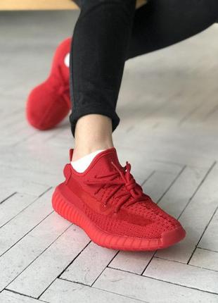 Мужские и женские кроссовки  adidas yeezy boost 350 v2 red