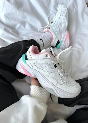 Женские кроссовки  nike m2k tekno white pink turquoise2 фото