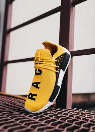 Мужские кроссовки  adidas nmd human race yellow white