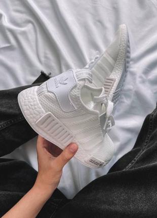 Женские кроссовки  adidas nmd runner full white2 фото