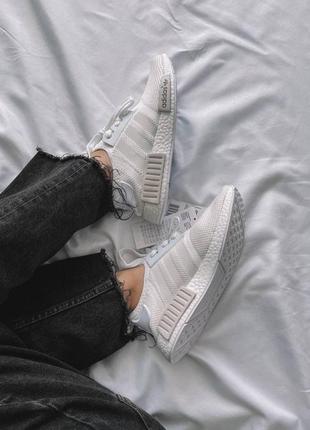Женские кроссовки  adidas nmd runner full white7 фото
