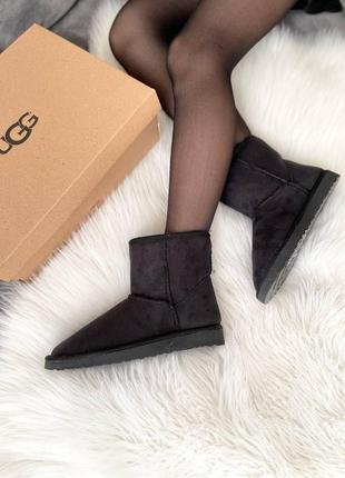 Женские ботинки ugg vegan black сапоги, угги зимние