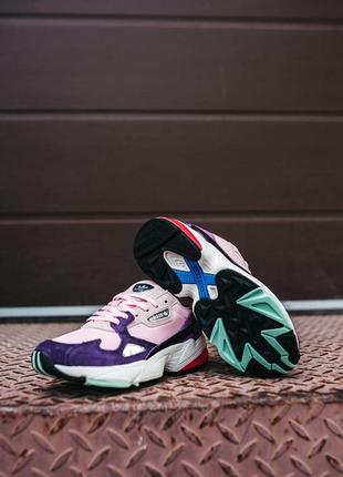 Женские кроссовки  adidas falcon purple pink1 фото