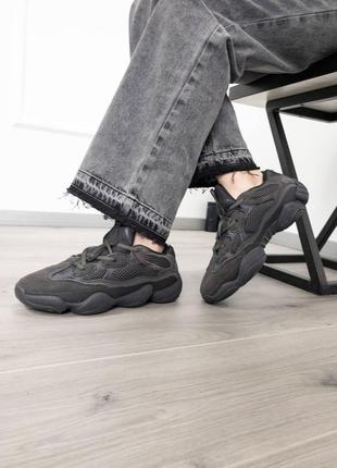 Мужские и женские кроссовки  adidas yeezy boost 500 black 22 фото