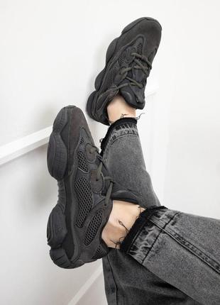 Чоловічі та жіночі кросівки  adidas yeezy boost 500 black 2