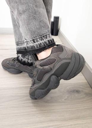 Мужские и женские кроссовки  adidas yeezy boost 500 black 24 фото