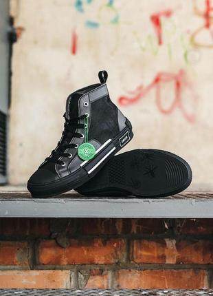 Крихітки жіночих dior b23 top sneakers high black диор кеди7 фото