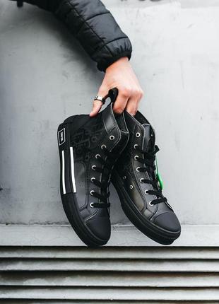 Крихітки жіночих dior b23 top sneakers high black диор кеди9 фото