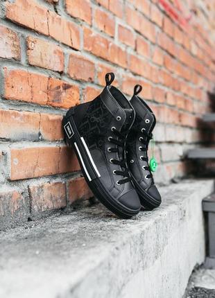 Крихітки жіночих dior b23 top sneakers high black диор кеди3 фото