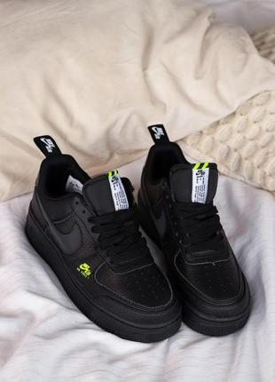 Женские кроссовки  nike air force 1 black green