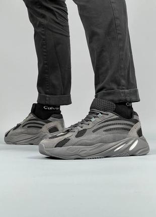 Мужские кроссовки  adidas yeezy boost 700 v2 gray black