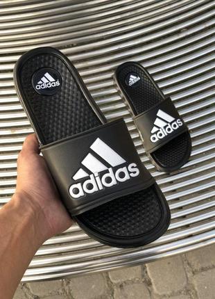 Мужские шлепанцы adidas black1 фото