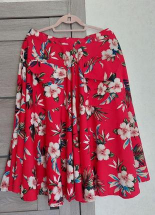Полно круглая юбка-миди, с карманами  в аутентичном винтажном стиле 1950-х  годов rockh romance vintage (14-16 размер)5 фото