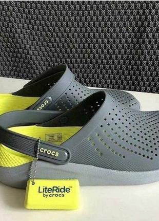 Крокси crocs literide 360 ​​clog grey light green