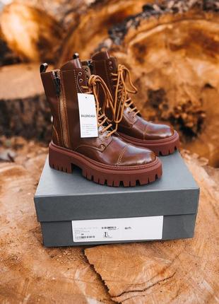 Женские ботинки balenciaga boots tractor brown баленсиага трактор