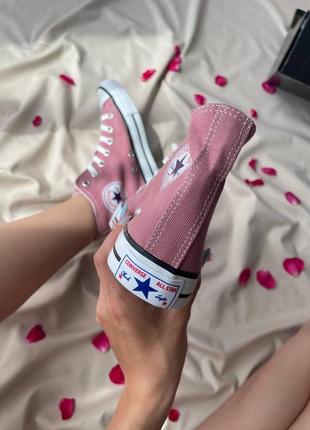 Кеды женские converse chuck taylor all star hi pink конверс4 фото