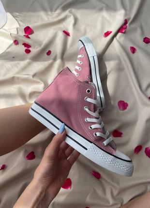 Кеды женские converse chuck taylor all star hi pink конверс2 фото