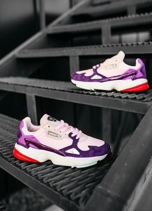 Женские кроссовки  adidas falcon "pink/purple/white"