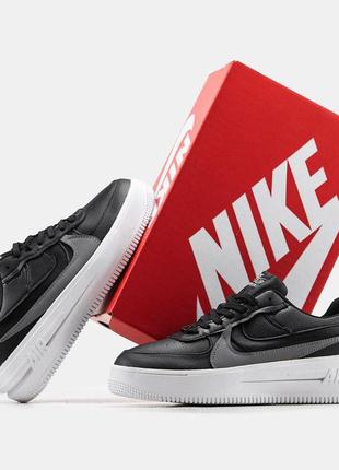 Мужские кроссовки  nike air force 1 plt.af.orm black white2 фото