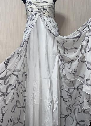 Шикарное белое в принт платье макси длинное шелковое шелк1 фото