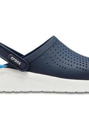 Крокси crocs literide ​​clog navy/white4 фото