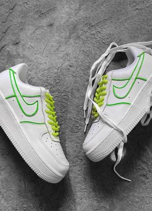 Мужские и женские кроссовки  T-Shirt nike air force 1 low white green