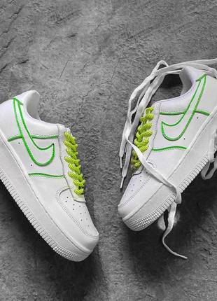 Мужские и женские кроссовки  nike air force 1 low white green