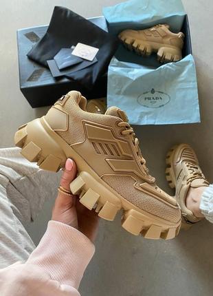 Женские кроссовки  prada cloudbust beige1 фото