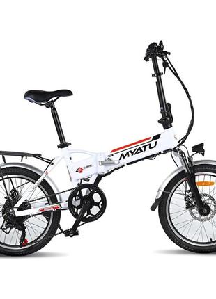 Электровелосипед myatu a1 (250 вт, 10 а/ч, 36 в, 25 км/ч), колеса 20", белый