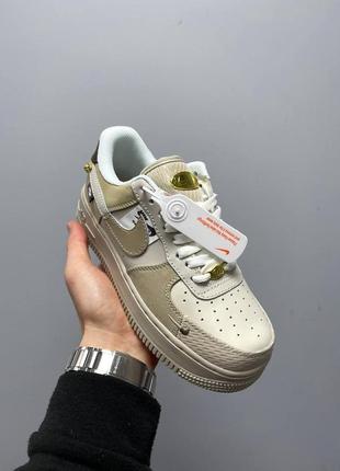 Женские кроссовки  nike air force 1 low tan bling beige cream