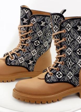 Louis vuitton boots brown хутро1 фото