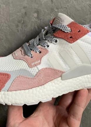 Adidas nite jogger nite jogger raw white/white/trace pink