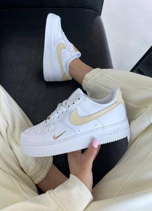 Женские кроссовки nike air force mini swoosh beige найк аир форс форсы