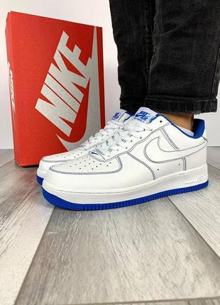 Мужские кроссовки  nike air force 1 white blue v2