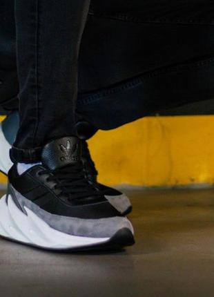 Мужские кроссовки  adidas shark black grey white