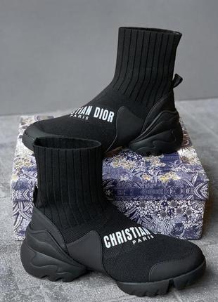 Ботинки женские dior black shoes socks