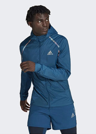 Мужская спортивная ветровка adidas marathon running jacket blue hn3032