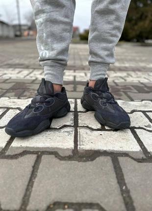 Мужские и женские кроссовки  adidas yeezy boost 500 black blue5 фото