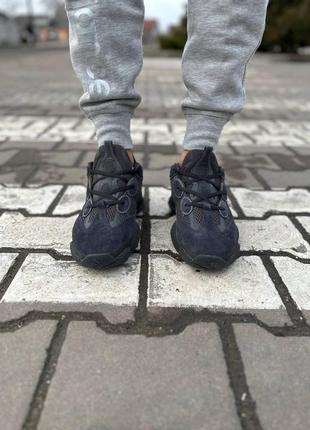 Мужские и женские кроссовки  adidas yeezy boost 500 black blue3 фото