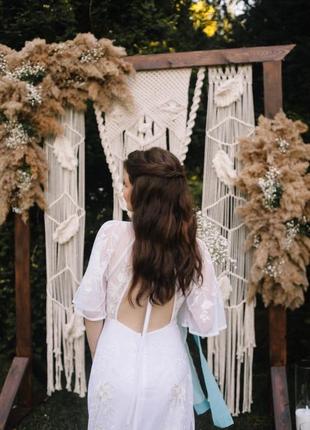 Нежное бохо свадебное платье asos с цветами, на маленький рост4 фото