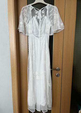 Нежное бохо свадебное платье asos с цветами, на маленький рост8 фото
