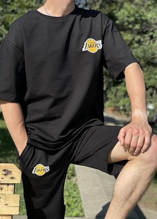 Костюм комплект oversize літній unisex  - lakers (шорти + футболка)