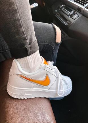 Жіночі кросівки  nike air force 1 low jewel white orange7 фото