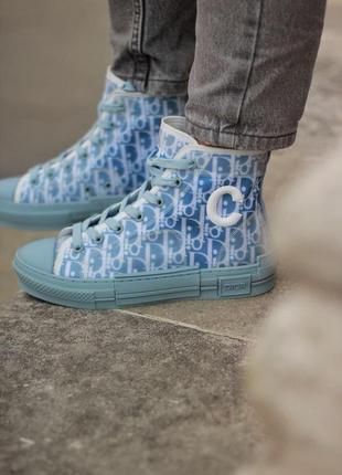 Кросівки жіночі dior b23 high top sky blue діор кеди