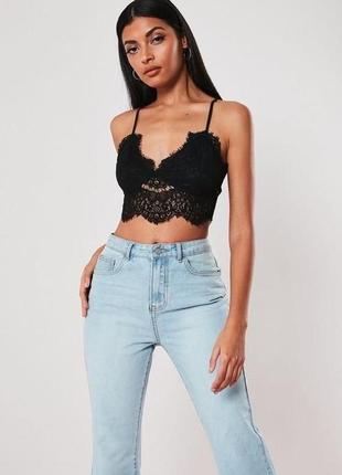 Кружевной топ на бретелях бралетт missguided м/l ✔️новый