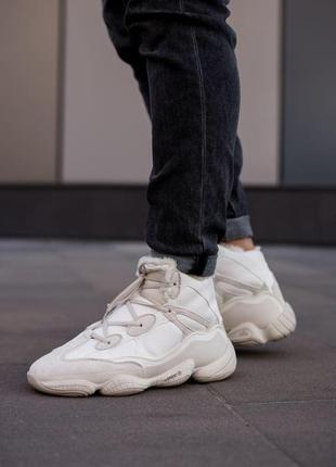 Зимние кроссовки унисекс adidas yeezy boost 500 high beige winter fur5 фото